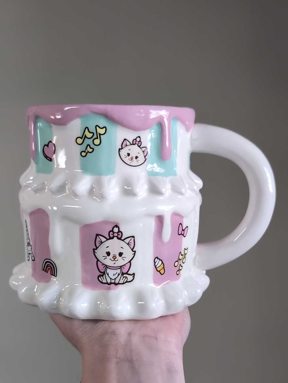 Disney Aristocats Oversized Sculpted Tiered Cake Style Marie Mug 🐱🌈